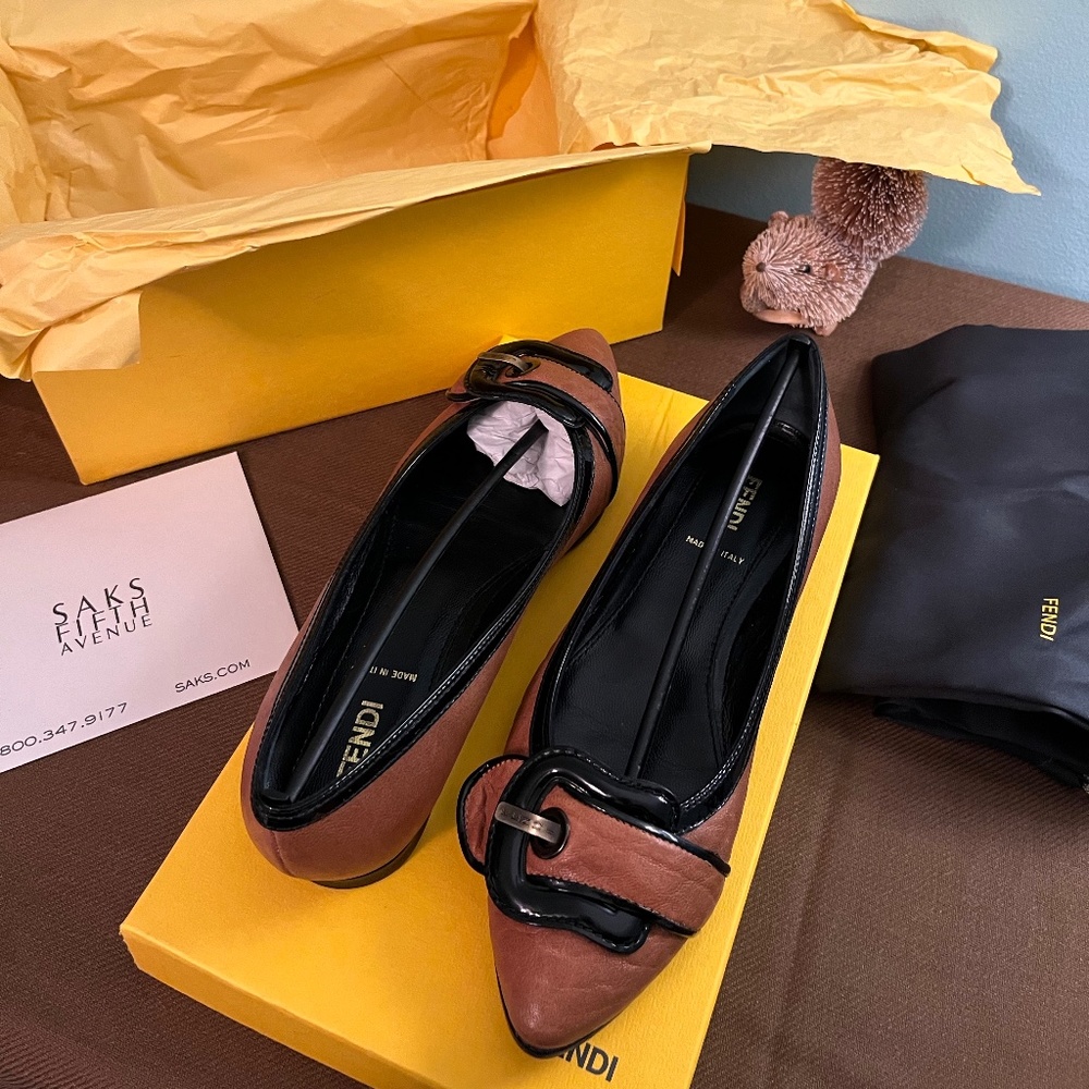 Authentic, vintage Fendi Buckle Flat